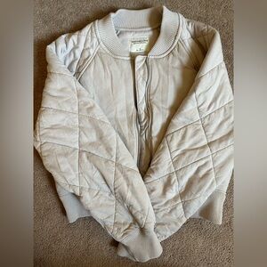 Abercrombie & Fitch Cream Bomber Jacket